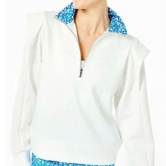 NWT Addison Bay Poplar Pullover In White & Blue Size XSmall - Picture 3 of 6